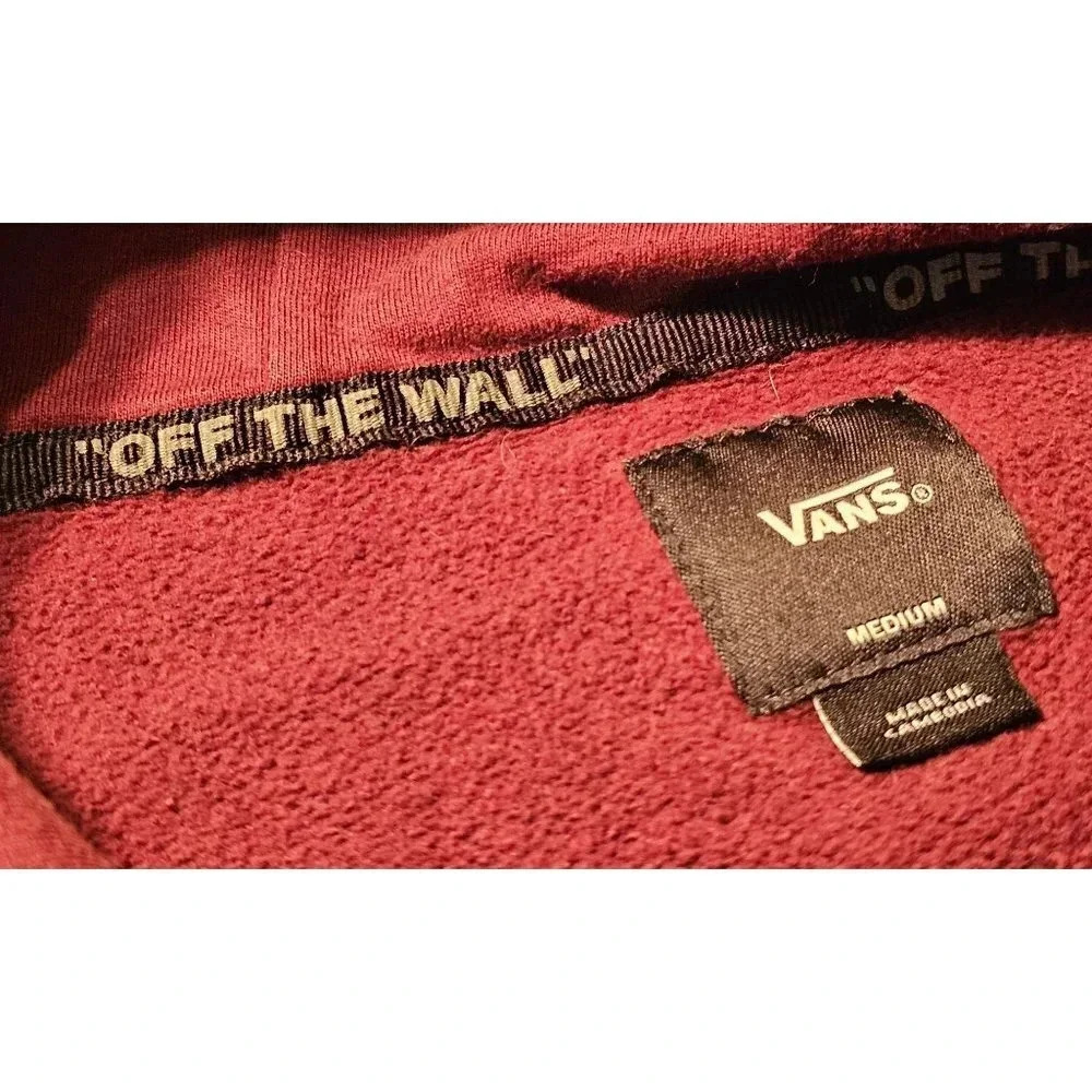 Vans Off the Wall Custom Classics Hoodie Adult M Skateboard Maroon - Picture 8 of 9